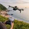 The GD83 black drone is equipped with RGB lighting effects and a handheld remote control for real-time display on mobile phones details Picture